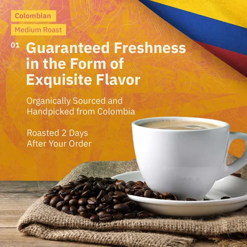 Miniatura 3 de Café molido colombiano Medellín, granos de café tostado medio de origen único, recién tostado a pedido, café molido orgánico, grado especial