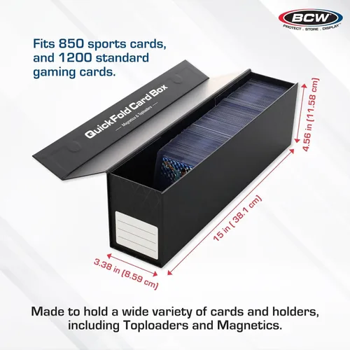 Miniatura 3 de BCW QuickFold® Cajas de almacenamiento de tarjetas para imanes y Toploaders - Paquete de 9 Caja porta tarjetas de intercambio con cierre magnético