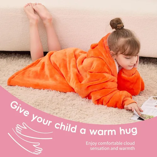 Miniatura 6 de yescool Manta de vestir con capucha para niños, regalos de cumpleaños para niñas adolescentes, para niños de 8 a 15 años, sudadera de gran