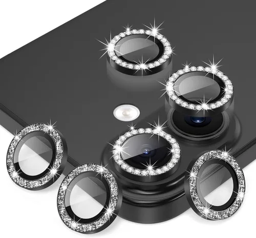 Miniatura 36 de AGVEE Paquete de 6 protectores de lente de cámara para iPhone 14 Pro de 6.1 pulgadas/14 Pro Max de 6.7 pulgadas, con diamantes brillantes y anillo