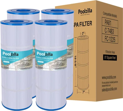 Poolzilla Paquete de 4 cartuchos de filtro de piscina de repuesto para CX580XRE, Hayward C580E, PA81-PAK4, Unicel C-7483, Hayward SwimClear C3020,
