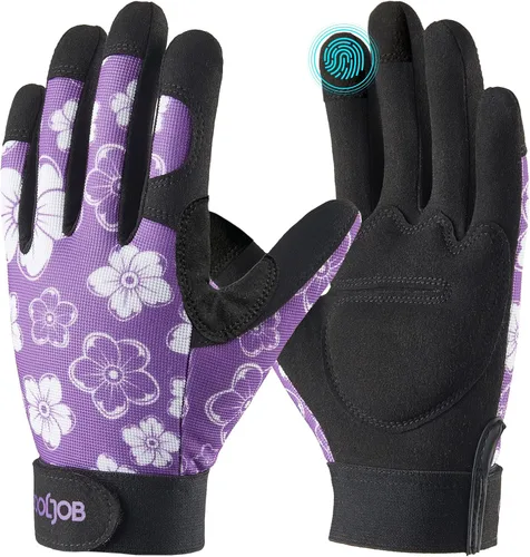 COOLJOB Guantes medianos de trabajo de jardinería para mujeres y damas, a prueba de espinas para poda de rosas, manejo de cactus, plantación de