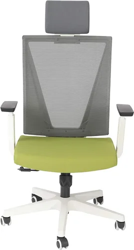 Miniatura 7 de Silla de oficina ergonómica giratoria con soporte lumbar, reposacabezas y apoyacabezas con respaldo alto, silla de computadora de malla ajustable