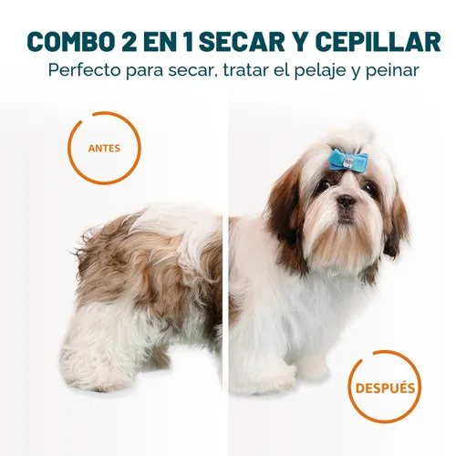 Miniatura 6 de Secador de pelo para perros 2 en 1 con cepillo deslizante para perros y gatos de tamaño pequeño Secador de pelo para mascotas Secador de pelo