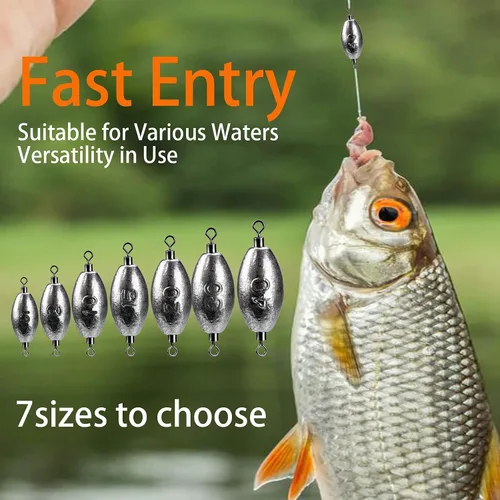 Miniatura 6 de THKFISH Pesas de pesca Pesas en línea, plomos de arrastre, pesos giratorios, de instalación rápida, plomo, con giro