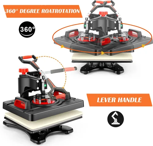 Miniatura 4 de Máquina de prensa de calor industrial 8 en 1 mejorada de 15 x 12 – Potencia de sublimación de oscilación digital, calefacción de grado profesional