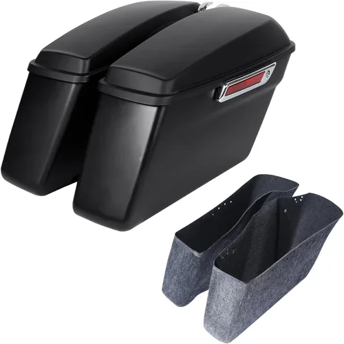 Miniatura 10 de SLMOTO Alforjas rígidas para motocicleta para Harley, alforjas rígidas con soportes de conversión negros, compatibles con Harley Street Glide