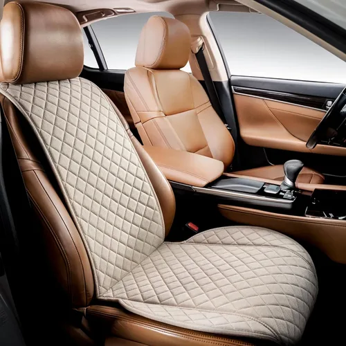 Miniatura 14 de IVICY Funda de asiento de automóvil de lino sintético para automóviles, duradera y antideslizante, fundas protectoras para asiento delantero