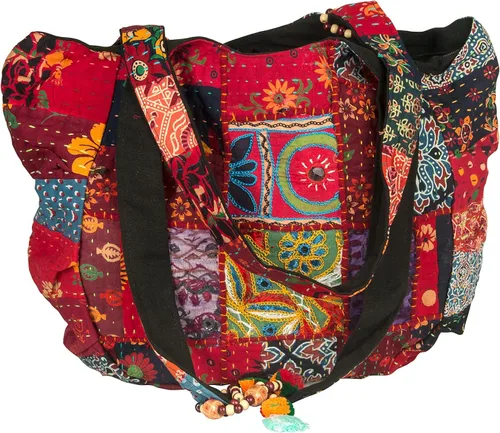 Bolso de hombro grande colorido rojo para mujer, bolso de mano de mercado escolar, laptop, diario, casual, diario, cómodo, bohemio