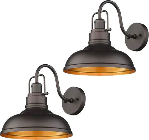 Miniatura 20 de zeyu Lámpara de granero de granja de 11 pulgadas, aplique de pared vintage para porche, almacén, cocina, acabado de bronce aceitado, 016-1B ORB