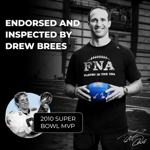 Miniatura 4 de PlayCoach Fútbol Juvenil en Tallas Junior y Peewee con 10 Rutas Básicas de Pase para Niños de 6 a 12 años - Aprobado por Drew Brees, Fútbol de Cuero