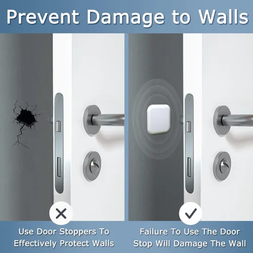 Miniatura 4 de Topes de Puerta Protector de Pared Protector Amortiguador Pomo de Puerta Mango de Puerta Parachoques Autoadhesivo Silenciador Goma Suave Almohadilla