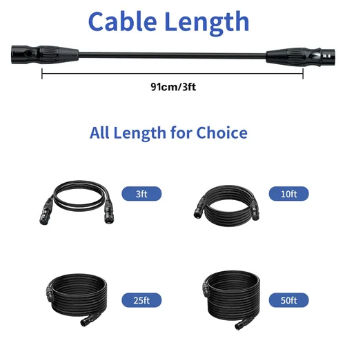 Miniatura 6 de SMALL-EYE Cable DMX de 5 pines de 3 pies, paquete de 8 – Cable de iluminación de escenario macho a hembra de 4 núcleos DMX512 (3 pies)