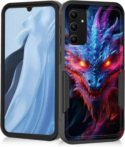 Miniatura 121 de Funda para Galaxy A14 5G, resistente de doble capa híbrida de policarbonato duro, goma suave, a prueba de golpes, funda protectora resistente
