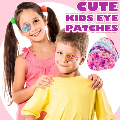 Miniatura 7 de Panelee 60 Parches Adhesivos para Ojos para Niños, Niñas y Niñas Pequeñas, Parches para Ojos a Granel de Material Transpirable, Algodón que Bloquea