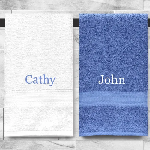 Miniatura 8 de Personalized Embroidered Soft Bath Towels - 2 Piece Decorative Towel Set for Bathroom, Gym, Sauna, Shower, Spa, Pool, & College Dorm - Cotton (Sage)