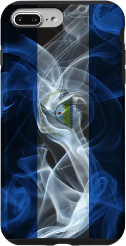 Miniatura 12 de iPhone 13 Pro Max Smoky Nicaragua Flag - Funda de orgullo nicaragüense estilo humo