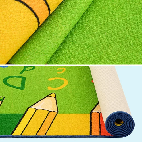 Miniatura 6 de ABC - Alfombra de 6 pies 6 pulgadas x 8 pies 6 pulgadas, alfombra de lápiz antideslizante para aula, para primaria, preescolar, guardería, sala