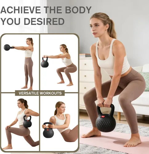 Miniatura 6 de YIGUO Soft Kettlebell, Kettlebells Cushioned Impact-Resistant Base and Anti-Slip Grip, Strength Training Kettle Bell for Women and Men, Home Workout