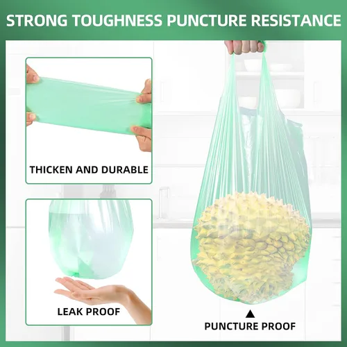 Miniatura 3 de Bolsa de basura de 2.6 galones, 150 unidades, bolsas de basura sin perfume con asa fuerte, se adaptan a cubos de basura de 10 litros, tres