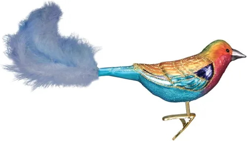 Miniatura 20 de Old World Christmas Baltimore Oriole - Adorno de vidrio soplado para árbol de Navidad, decoración navideña artesanal, colección de clips