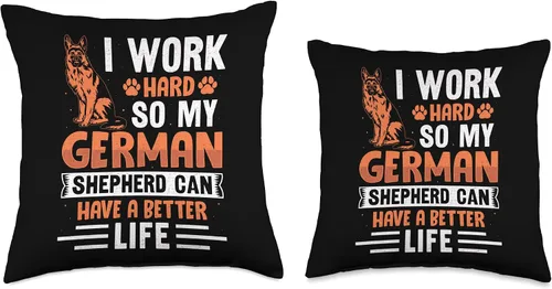 Miniatura 3 de German Shepherd Dog Gift Design Ideas I Work Hard so My German Shepherd can Have a Better Life - Almohada de 16 x 16 pulgadas, multicolor