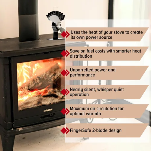 Miniatura 3 de Ecofan UltrAir, Ventilador a calor, para horno a leña, mediano, hecho en Canadá., NA, Nickel Blade, M Níquel