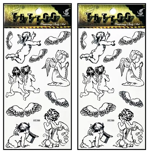Miniatura 6 de Tatuajes 2 hojas hermosas rosas negras enredaderas temporales tatuajes adhesivos falsos cuerpo brazo pecho hombro tatuajes para hombres
