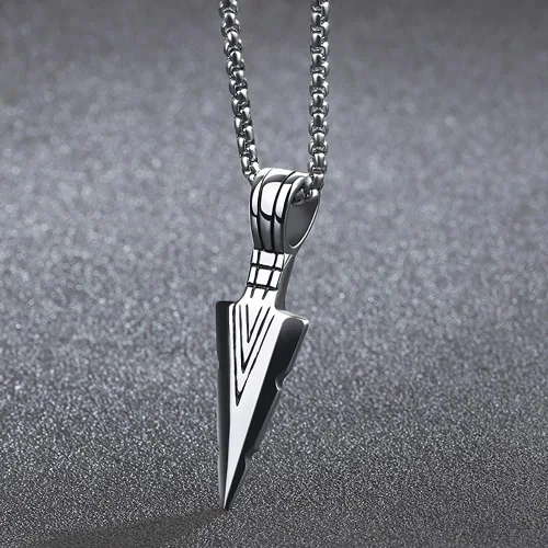 Miniatura 3 de STARCHENIE Collar con colgante de punta de flecha de acero inoxidable para hombre