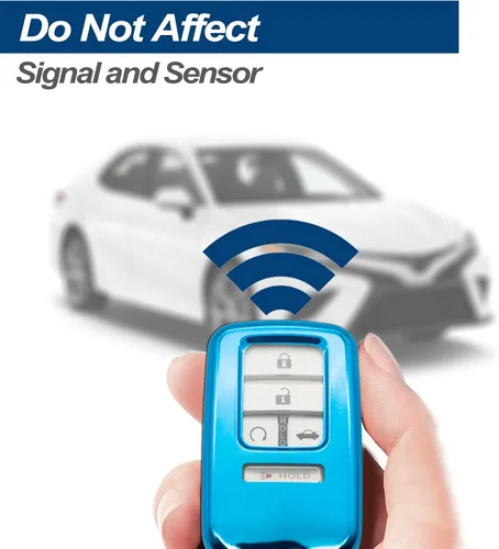 Miniatura 6 de Compatible con Honda Civic CR-V CR-Z Fit Accord Odyssey Clarity HR-V Insight Passport Pilot Ridgeline Crosstour TPU Funda para Llavero de Auto, Azul