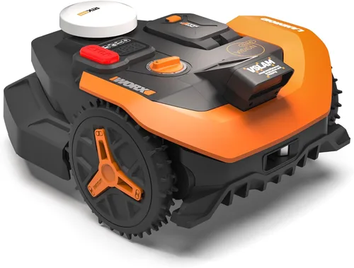 WORX Landroid Vision Cloud Robot cortacésped, sin alambre perimetral, robot cortacésped para 1/4 acre, evitar obstáculos con IA y navegación en la