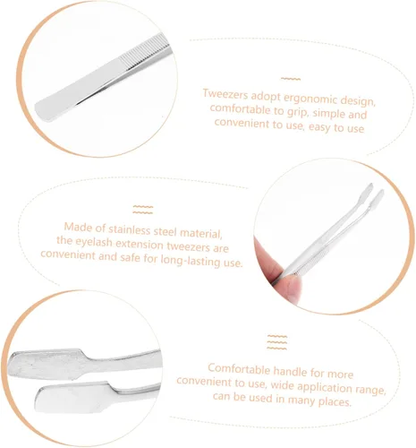 Miniatura 2 de Juego de 6 pinzas para sellos, 6 pinzas planas de punta ancha de precisión para manualidades, joyería, uso en laboratorio, diseño ergonómico duradero