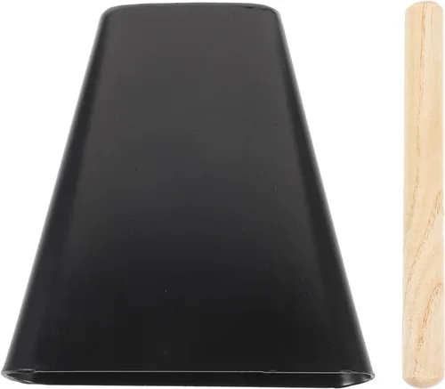 BESPORTBLE Cencerro de metal de 6 pulgadas con palo de madera, instrumento de percusión, generador de ruido para educación musical y eventos