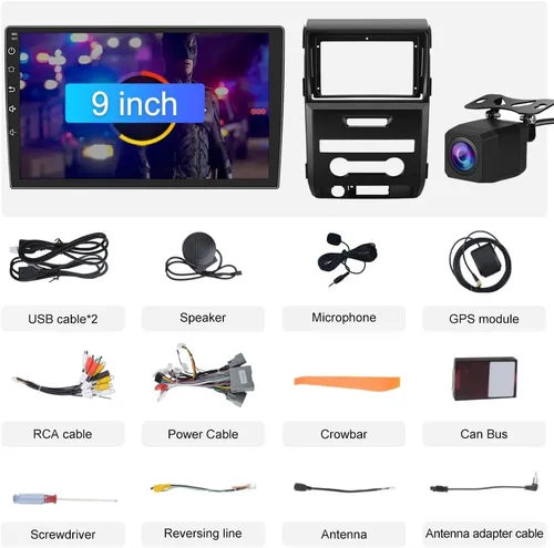 Miniatura 7 de Radio estéreo de coche para Ford F150 F-150 2009-2012, pantalla táctil de 9 pulgadas [2G+64G] Android 13 unidad principal con CarPlay/Android Auto