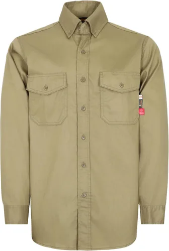 Miniatura 8 de KONRECO Camisas FR para hombre, 6.5 onzas, ligeras, uniformes de trabajo, resistentes al fuego, para soldar, repelente al agua y a las manchas