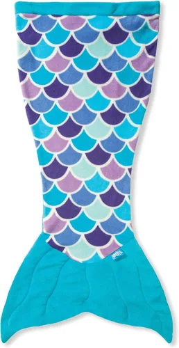 Miniatura 3 de Fin Fun Manta de cola de sirena para niños, niñas y niños, cola de abrazo, perfecta para cumpleaños para niños, sueño acuático