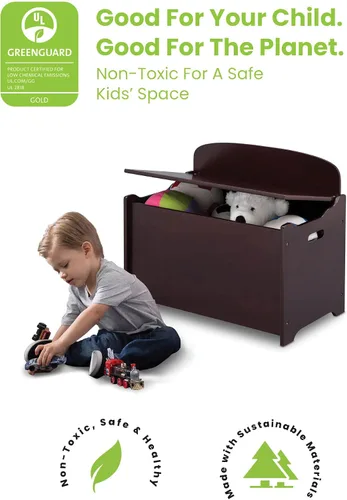 Miniatura 2 de Delta Children MySize - Escritorio con silla con compartimento de almacenamiento + caja de juguetes MySize Deluxe, chocolate oscuro (paquete)