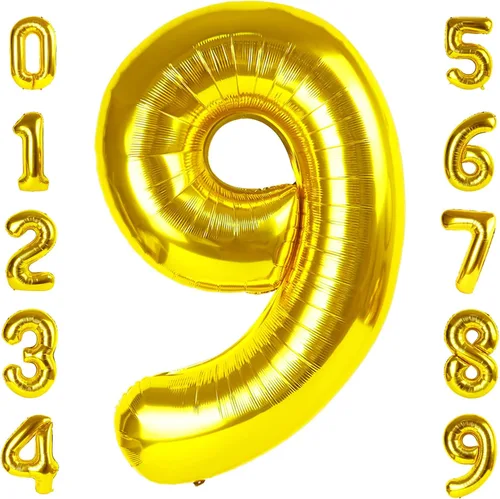 Miniatura 174 de Globos de números de 5 globos de 40 pulgadas, decoraciones de cumpleaños azules para niños y niñas, globos de números azul marino grandes