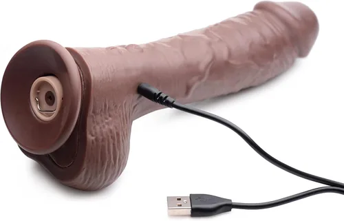 Miniatura 4 de Consolador Vibrador Squirting de 8 Pulgadas con Control Remoto - Oscuro