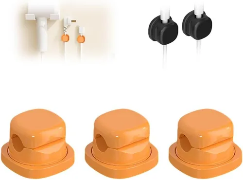 Miniatura 13 de Organizador de cable magnético, clips magnéticos para cable de escritorio, rotación de 360°, organizador de cables para mesita de noche, escritorio