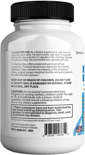 Miniatura 4 de DentalSmile ProbioticMax, suplemento probiótico oral avanzado, 40 mil millones de UFC, 60 cápsulas, sin gluten (2)