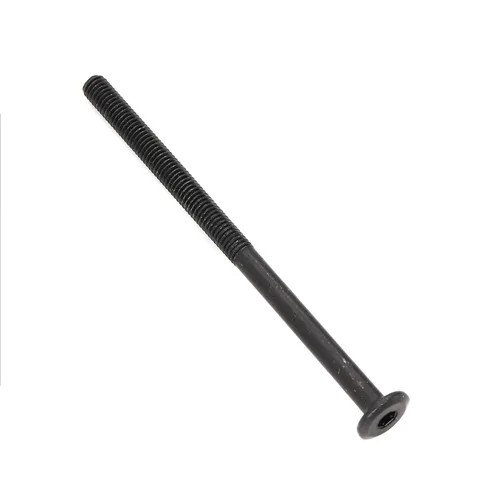 Miniatura 4 de Paquete de 10 tornillos Allen de cabeza hueca negros M6 de 4.331 in de largo, tuercas de barril para muebles, mesa y cama