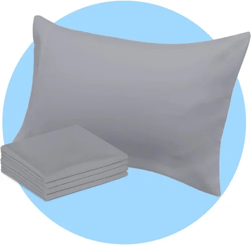 Miniatura 11 de Avalon Bedding Juego de 2 fundas de almohada de tamaño estándar color gris, mezcla de algodón de 200 hilos, suaves y transpirables, perfectas