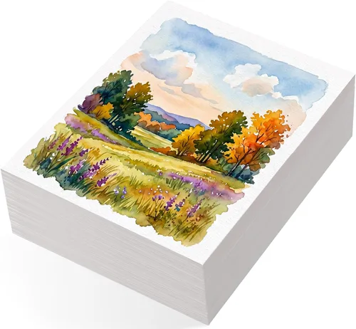 Miniatura 9 de 240 hojas de papel de acuarela a granel, papel de prensa en frío de 110 lb/230 GSM, papel de color de agua blanca para dibujar tarjetas de regalo