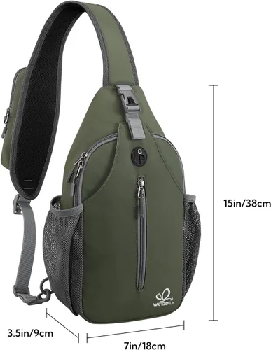 Miniatura 40 de WATERFLY Bolsa pequeña de senderismo: mochila cruzada para el pecho, mochila para hombres y mujeres con correa de hombro agradable a la piel