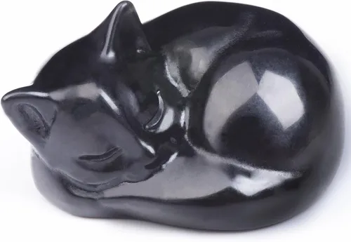 Estatua de cristal de gato de obsidiana negra de 2 pulgadas, decoraciones de gato de cristal curativo, obsidiana tallada a mano pulida, figuras