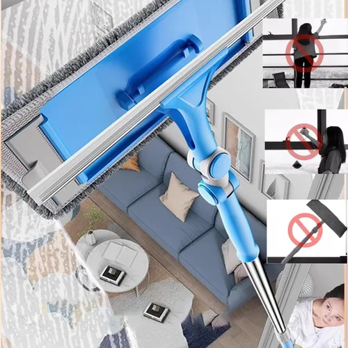 Miniatura 7 de Limpiador de ventanas, 2 en 1, herramienta de limpieza de ventanas, kit de equipo telescópico de lavado de ventanas con cabezal flexible y 2