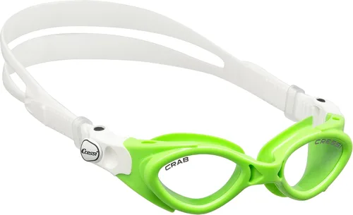 Miniatura 2 de Cressi Gafas de natación de silicona para niños de 3, 4, 5, 6, 7 CRAB fabricado en Italia por calidad desde 1946 Lima/Blanco