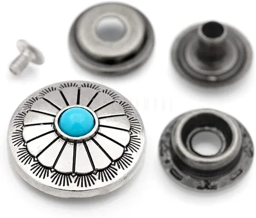 Miniatura 9 de CRAFTMEMORE 2 juegos de moneda india de 1-1/8 pulgadas, cierre a presión, broche de presión, monedero decorativo, botón de cierre de bricolaje