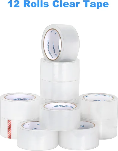 Miniatura 7 de JARLINK Cinta de embalaje transparente (12 rollos), cinta de embalaje resistente para embalaje de envío, sellado en movimiento, 1.88 pulgadas